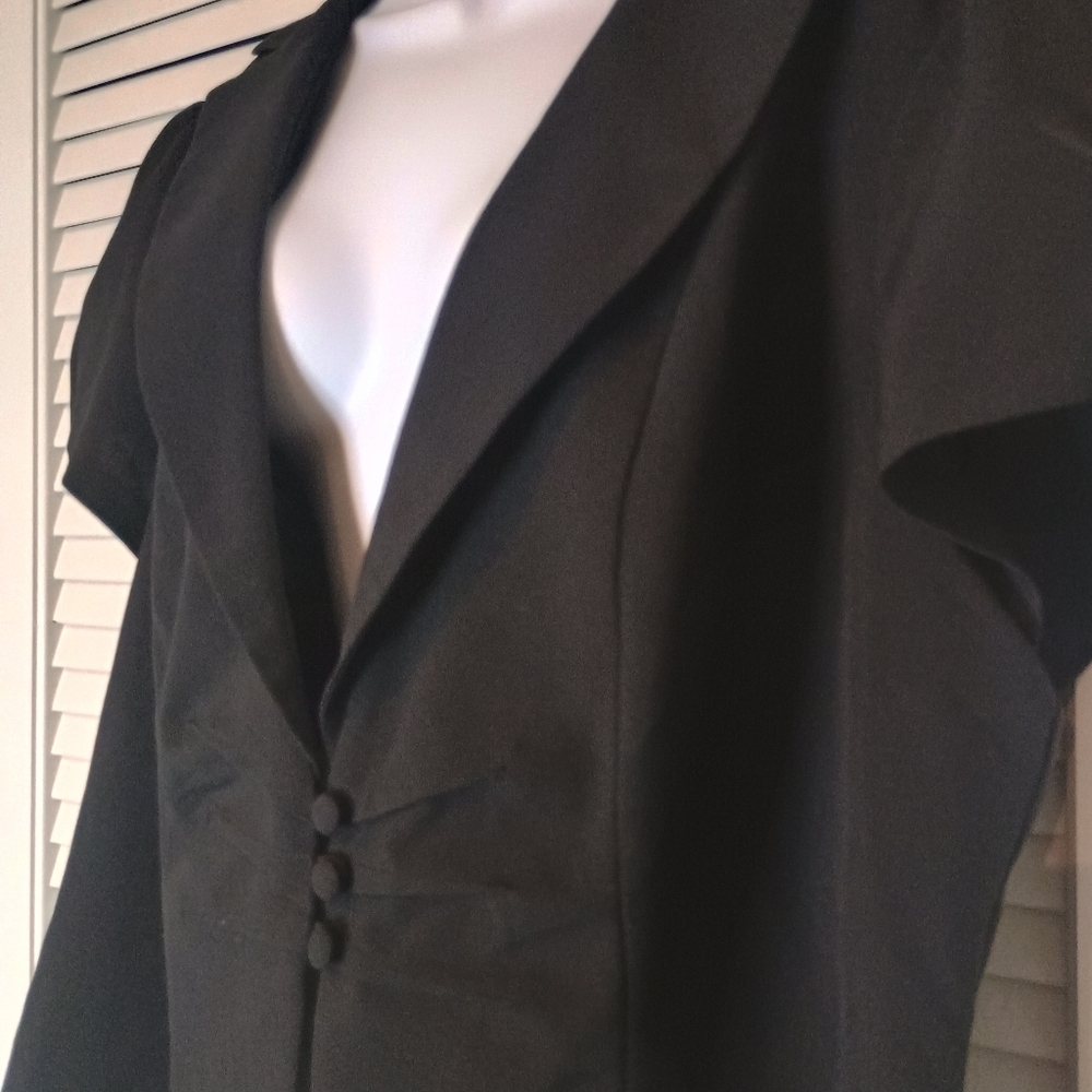 Torrid Black Casual Business Blazer with Cheetah Satin Lining Size 3 Plus - Picture 4 of 9